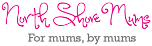 North Shore Mums Logo - rectangle pink on white